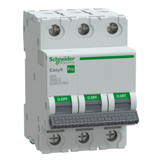 Schneider Electric EZ9F57363, Easy9 Pro, 63 Amper, 3 Kutuplu, C Tipi, Otomatik Sigorta, 6 kA, 3x63C