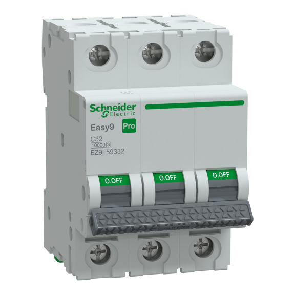 Schneider Electric EZ9F59332, Easy9 Pro, 32 Amper, 3 Kutuplu, C Tipi, Otomatik Sigorta, 10 kA, 3x32C