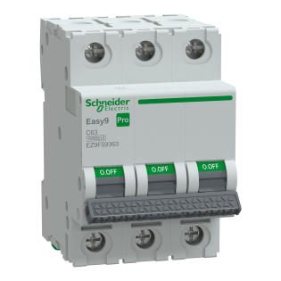 Schneider Electric EZ9F59363, Easy9 Pro, 63 Amper, 3 Kutuplu, C Tipi, Otomatik Sigorta, 10 kA, 3x63C