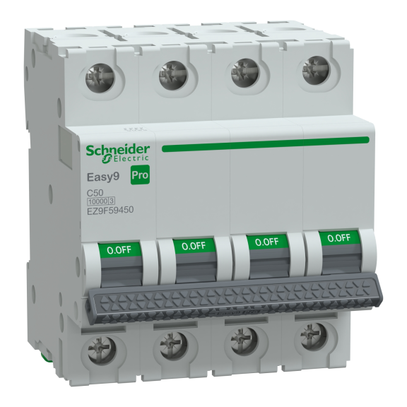 Schneider Electric EZ9F59450, Easy9 Pro, 50 Amper, 4 Kutuplu, C Tipi, Otomatik Sigorta, 10 kA, 4x50C