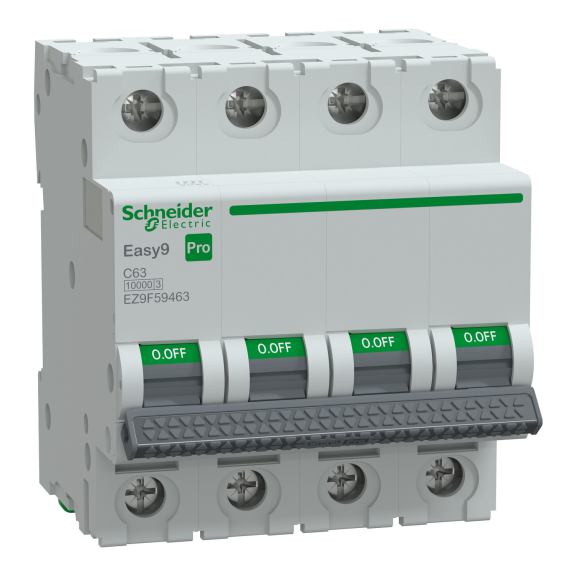 Schneider Electric EZ9F59463, Easy9 Pro, 63 Amper, 4 Kutuplu, C Tipi, Otomatik Sigorta, 10 kA, 4x63C