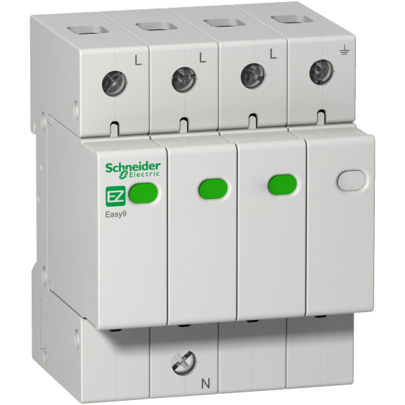 Schneider Electric EZ9L33745, Easy9, Kartuşlu Tip, AG Parafudr, 3 Kutup+Nötr, Tip 2, C Sınıfı, 45 kA