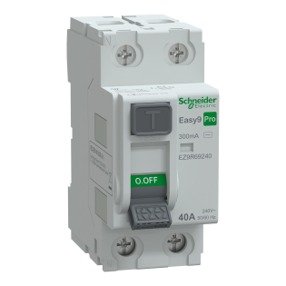 Schneider Electric EZ9R69240, Easy9 Pro, 40 Amper, 300mA, AC Tip, Kaçak Akım Koruma Rölesi, 2 Kutuplu (1 Faz+Nötr)
