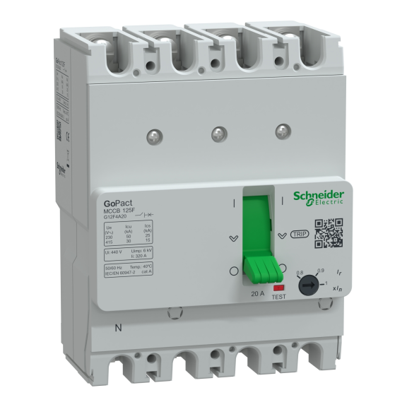 Schneider Electric G12F4A20, GoPact, 16-20 Amper, 4 Kutuplu, 30 kA, Kompakt Şalter, G125F, TM20D