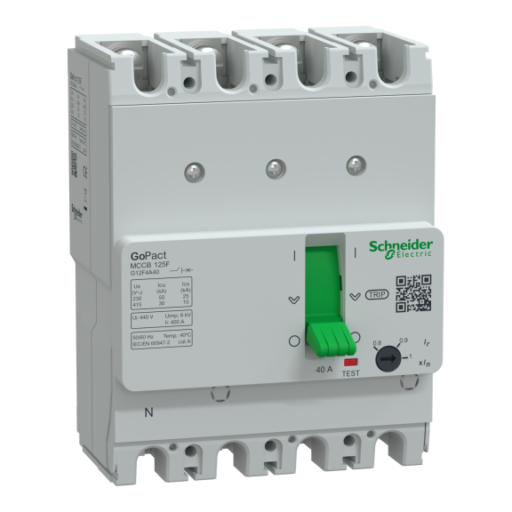 Schneider Electric G12F4A40, GoPact, 32-40 Amper, 4 Kutuplu, 30 kA, Kompakt Şalter, G125F, TM40D