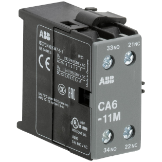 ABB GJL1201317R0003, CA 6-11 M, B6-B7/10 Mini Kontatörler İçin Yana Geçmeli Tip Yardımcı Kontak Blok, 1NA+1NK