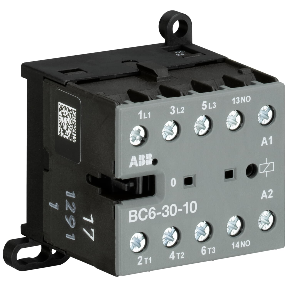 ABB GJL1213001R0105, BC6-30-10, 9 Amper, 4 kW, 3 Kutuplu, Mini Kontaktör, 220-240 Volt DC, 1NA