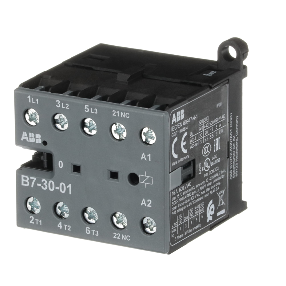 ABB GJL1311001R0011, B7-30-01, 12 Amper, 5.5 kW, 3 Kutuplu, Mini Kontaktör, 24 Volt AC, 1NK