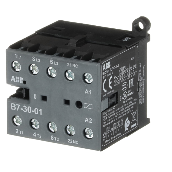 ABB GJL1311001R8014, B7-30-01, 12 Amper, 5.5 kW, 3 Kutuplu, Mini Kontaktör, 110-127 Volt AC, 1NK
