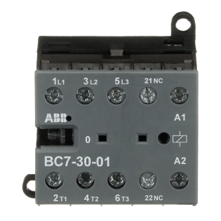 ABB GJL1313001R0011, BC7-30-01, 12 Amper, 5.5 kW, 3 Kutuplu, Mini Kontaktör, 24 Volt DC, 1NK