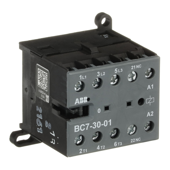 ABB GJL1313001R0011, BC7-30-01, 12 Amper, 5.5 kW, 3 Kutuplu, Mini Kontaktör, 24 Volt DC, 1NK