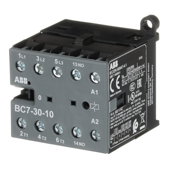 ABB GJL1313001R1106, BC7-30-10, 12 Amper, 5.5 kW, 3 Kutuplu, Mini Kontaktör, 48 Volt DC, 1NA