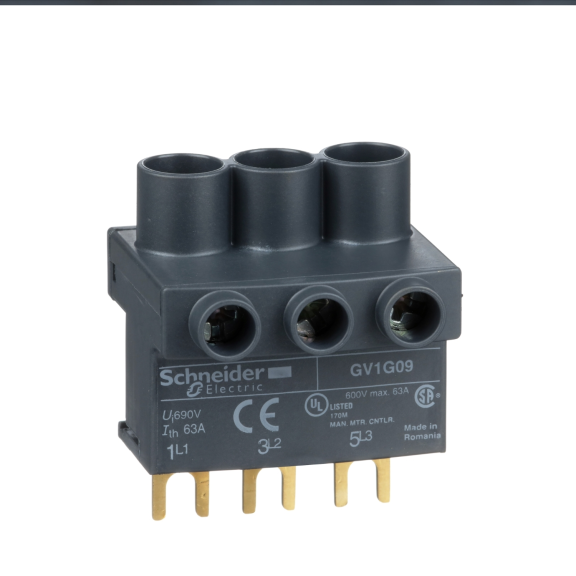 Schneider Electric GV1G09, TeSys Deca, GV2 için Besleme Barası Girişi, Üst Montaj