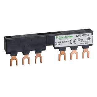 Schneider Electric GV2G254, TeSys Deca, 2 Adet GV2 için Besleme Barası, 63 Amper, 54 mm