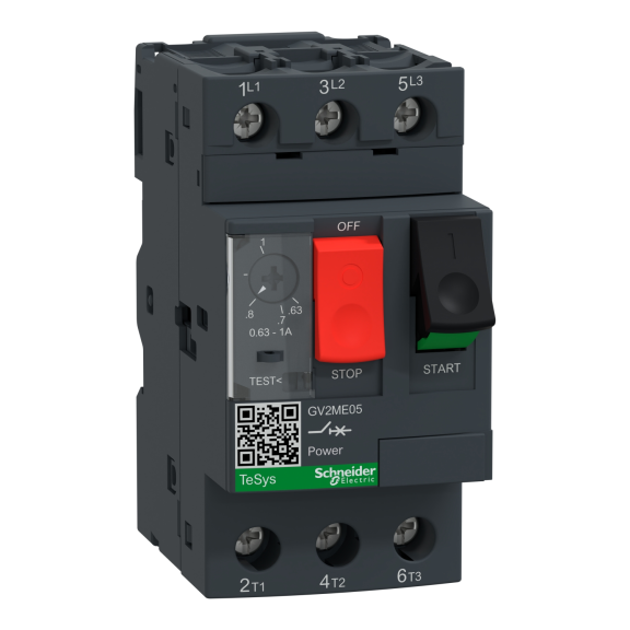 Schneider Electric GV2ME05, TeSys Deca, 0.63-1 Amper, 0.25 kW, Motor Koruma Şalteri, 100 kA