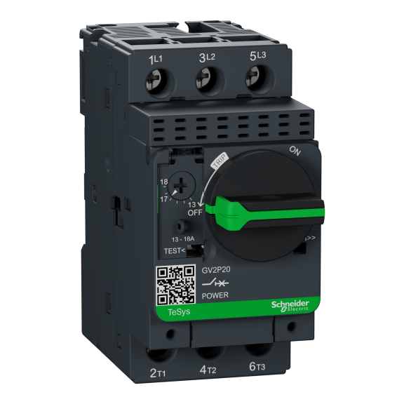 Schneider Electric GV2P20, TeSys Deca, 13-18 Amper, 7.5 kW, Motor Koruma Şalteri, 15 kA