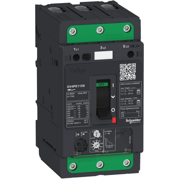 Schneider Electric GV4PE80N, TeSys Deca, 40-80 Amper, 22-37 kW, Motor Koruma Şalteri, 50 kA