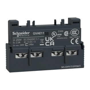 Schneider Electric GVAE11, TeSys Deca, GV2 ve GV3P Motor Koruma Şalterleri için Yardımcı Kontak Blok, 1NA+1NK