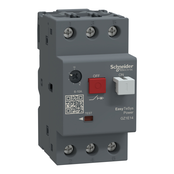 Schneider Electric GZ1E14, EasyPact TVS, 6-10 Amper, 4 kW, Motor Koruma Şalteri, 100 kA