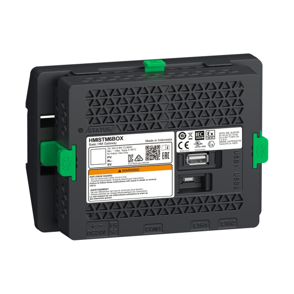 Schneider Electric HMISTM6BOX, Harmony STM6, Dokunmatik Operatör Panelleri için Modüler HMI Kutusu, Linux, 512 MB, 1 Port COM, 2 Port USB, 2 Port Ethernet