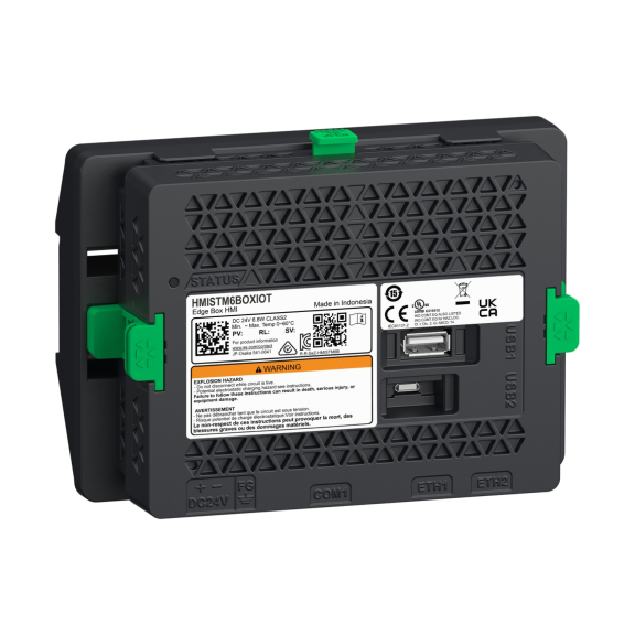 Schneider Electric HMISTM6BOXIOT, Harmony STM6, Dokunmatik Operatör Panelleri için IOT Modüler HMI Kutusu, Linux, 512 MB, 1 Port COM, 2 Port USB, 2 Port Ethernet