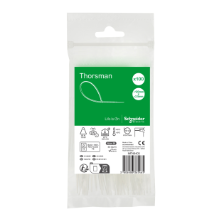 Schneider Electric IMT46403, Thorsman, 120x2.5mm, Şeffaf, Kablo Bağı, 100 Adet