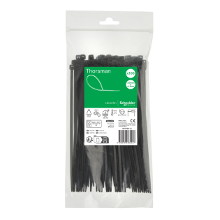 Schneider Electric IMT46412, Thorsman, 200x4.8mm, Siyah, Kablo Bağı, 100 Adet