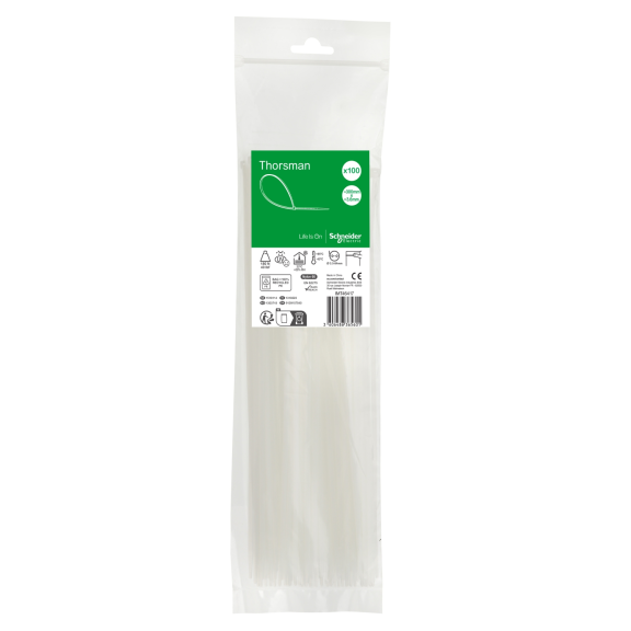 Schneider Electric IMT46417, Thorsman, 300x3.6mm, Şeffaf, Kablo Bağı, 100 Adet