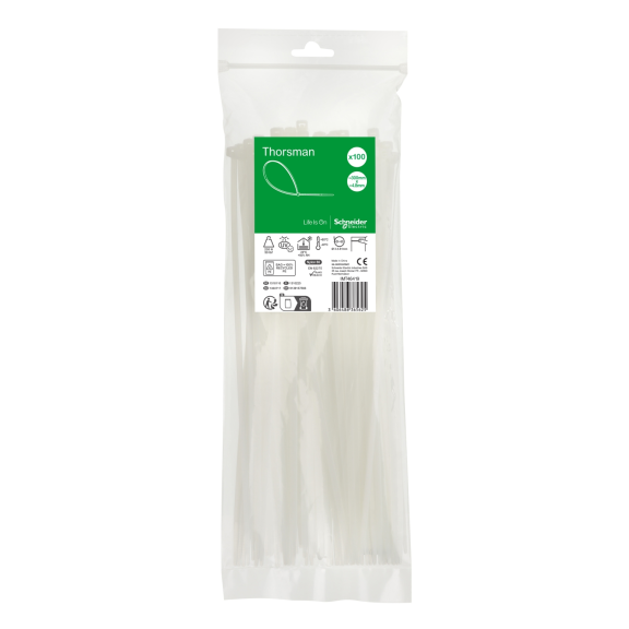 Schneider Electric IMT46419, Thorsman, 300x4.8mm, Şeffaf, Kablo Bağı, 100 Adet