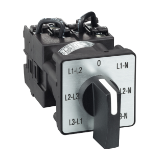 Schneider Electric K1F027MLH, Harmony K, 12 Amper, 7 Pozisyonlu, Voltmetre Komütatörü(LL-0-LN) Paket Şalter