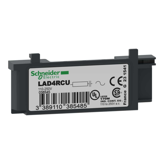 Schneider Electric LAD4RCU, TeSys Deca, LC1D09-D38 Kontatörler İçin RC Filtre, 110-240 Volt AC