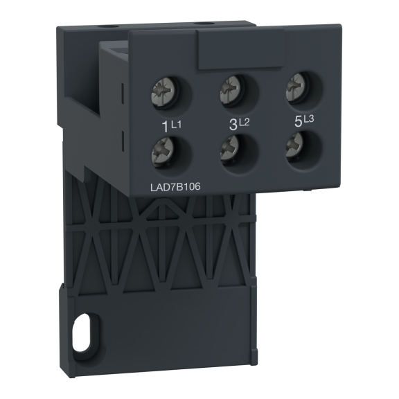 Schneider Electric LAD7B106, TeSys Deca, LRD01-D35 Termik Rölelerin Ray Montajı için Klemens Bloğu
