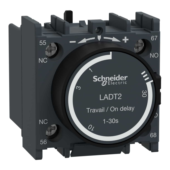Schneider Electric LADT2, TeSys Deca, Çekmede Gecikmeli Pnömatik Zaman Rölesi, 0.1-30 sn