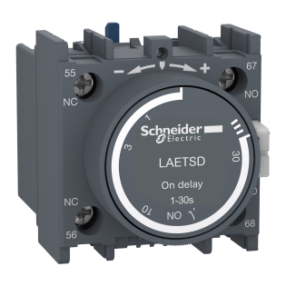 Schneider Electric LAETSD, EasyPact TVS, Yıldız-Üçgen Devresi için Çekmede Gecikmeli Pnömatik Zaman Rölesi, 1-30 sn
