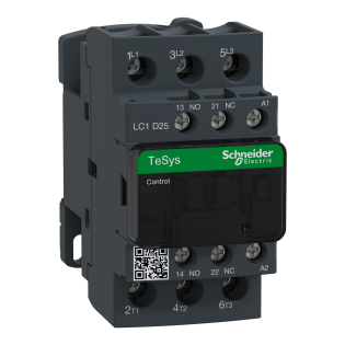 Schneider Electric LC1D25E7, TeSys Deca, 25 Amper, 11 kW, 3 Kutuplu, Kontaktör, 48 Volt AC, 1NA+1NK