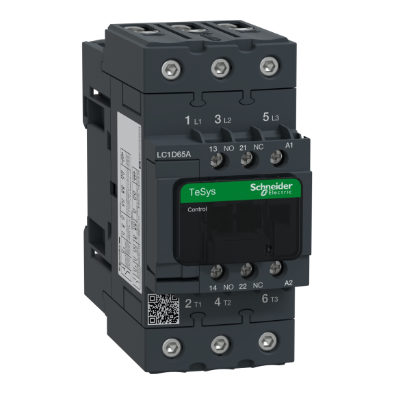 Schneider Electric LC1D65AE7, TeSys Deca, 65 Amper, 30 kW, 3 Kutuplu, Kontaktör, 48 Volt AC, 1NA+1NK