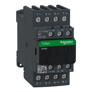 Schneider Electric LC1DT40BD, TeSys Deca, 40 Amper, 4 Kutuplu, Kontaktör, 24 Volt DC, 1NA+1NK