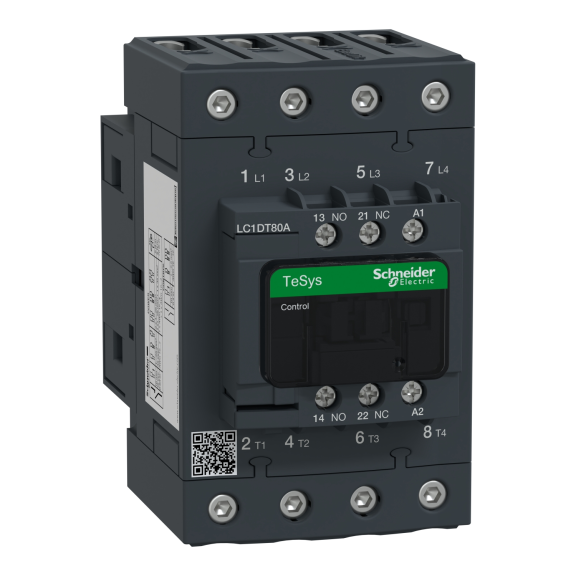 Schneider Electric LC1DT80AM7, TeSys Deca, 80 Amper, 4 Kutuplu, Kontaktör, 220 Volt AC, 1NA+1NK
