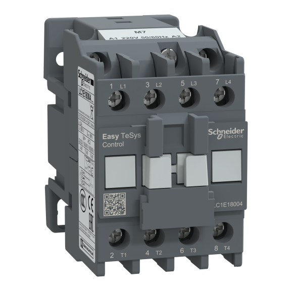 Schneider Electric LC1E18004M7, EasyPact TVS, 32 Amper, 4 Kutuplu, Kontaktör, 220 Volt AC, 1NA+1NK