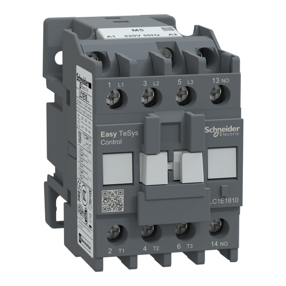 Schneider Electric LC1E1810M5, EasyPact TVS, 18 Amper, 7.5 kW, 3 Kutuplu, Kontaktör, 220 Volt AC, 1NA
