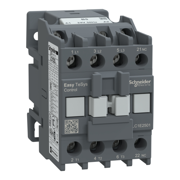 Schneider Electric LC1E2501B5, EasyPact TVS, 25 Amper, 11 kW, 3 Kutuplu, Kontaktör, 24 Volt AC, 1NK