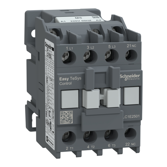 Schneider Electric LC1E2501M5, EasyPact TVS, 25 Amper, 11 kW, 3 Kutuplu, Kontaktör, 220 Volt AC, 1NK