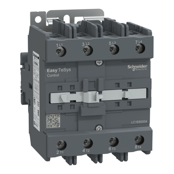 Schneider Electric LC1E80004M7, EasyPact TVS, 100 Amper, 4 Kutuplu, Kontaktör, 220 Volt AC, 1NA+1NK