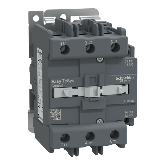 Schneider Electric LC1E80B5, EasyPact TVS, 80 Amper, 37 kW, 3 Kutuplu, Kontaktör, 24 Volt AC, 1NA+1NK
