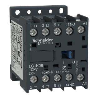 Schneider Electric LC1K1210B7, TeSys K, 12 Amper, 5.5 kW, 3 Kutuplu, Mini Kontaktör, 24 Volt AC, 1NA