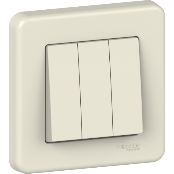 Schneider Electric LNA2100323, Leona, Krem, Üçlü Anahtar, Çerçeveli