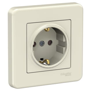 Schneider Electric LNA2900223, Leona, Krem, Çocuk Korumalı Topraklı Priz, Çerçeveli