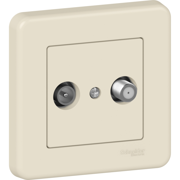 Schneider Electric LNA3400123, Leona, Krem, Uydu Sat ve TV Prizi Sonlu, Çerçeveli