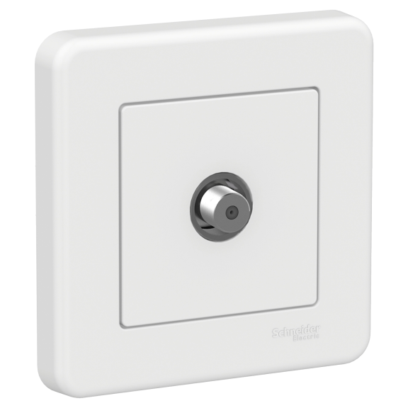 Schneider Electric LNA3700121, Leona, Beyaz, Tekli Uydu Sat Prizi, F Konnektör, Çerçeveli