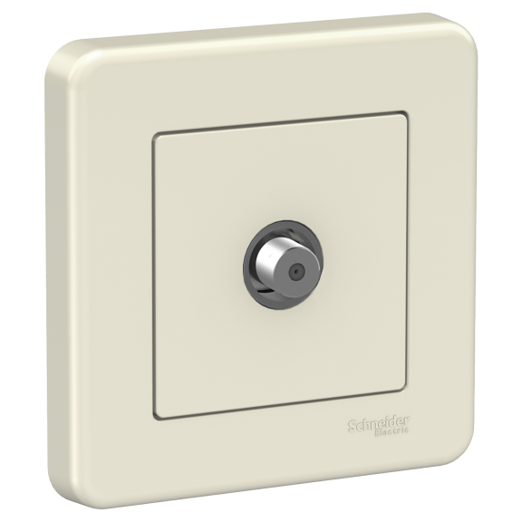 Schneider Electric LNA3700123, Leona, Krem, Tekli Uydu Sat Prizi, F Konnektör, Çerçeveli